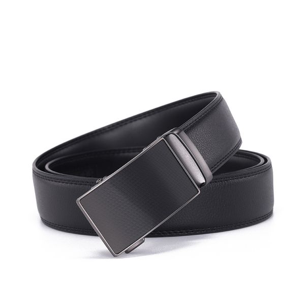 Cintura da uomo in pelle bovina di alta qualità con fibbia automatica - Abbigliamento business e casual_voghion.com