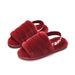 Plush slippers women 2023 autumn and winter flat non-slip warm elastic belt open cotton slippers_voghion.com