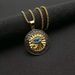 New Egypt Eye of Horus Bijoux Plaqué Or Blue Eye Round Tag Pendentif Collier_voghion.com