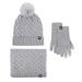 Women's Scarves Hat scarf gloves three piece set winter plus velvet outdoor warm wool ball knitted hat three piece set_voghion.com