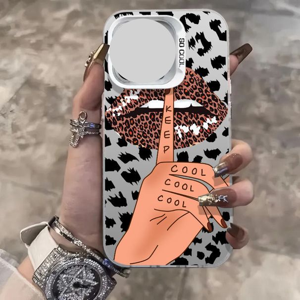 Sexy lips iPhone16Pro mobile phone case 15/14/13 laser 12 11XsMax/plus_voghion.com