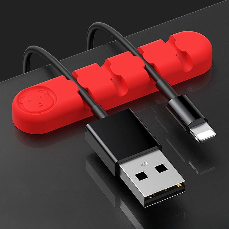 1 Packung USB-Kabel-Organizer, Ladekabelhalter, Kabelmanagement für Auto, Büro, Schreibtisch, Werkbank, Schlafzimmer, Nachttisch, Nachttisch, 4 Clips_voghion.com