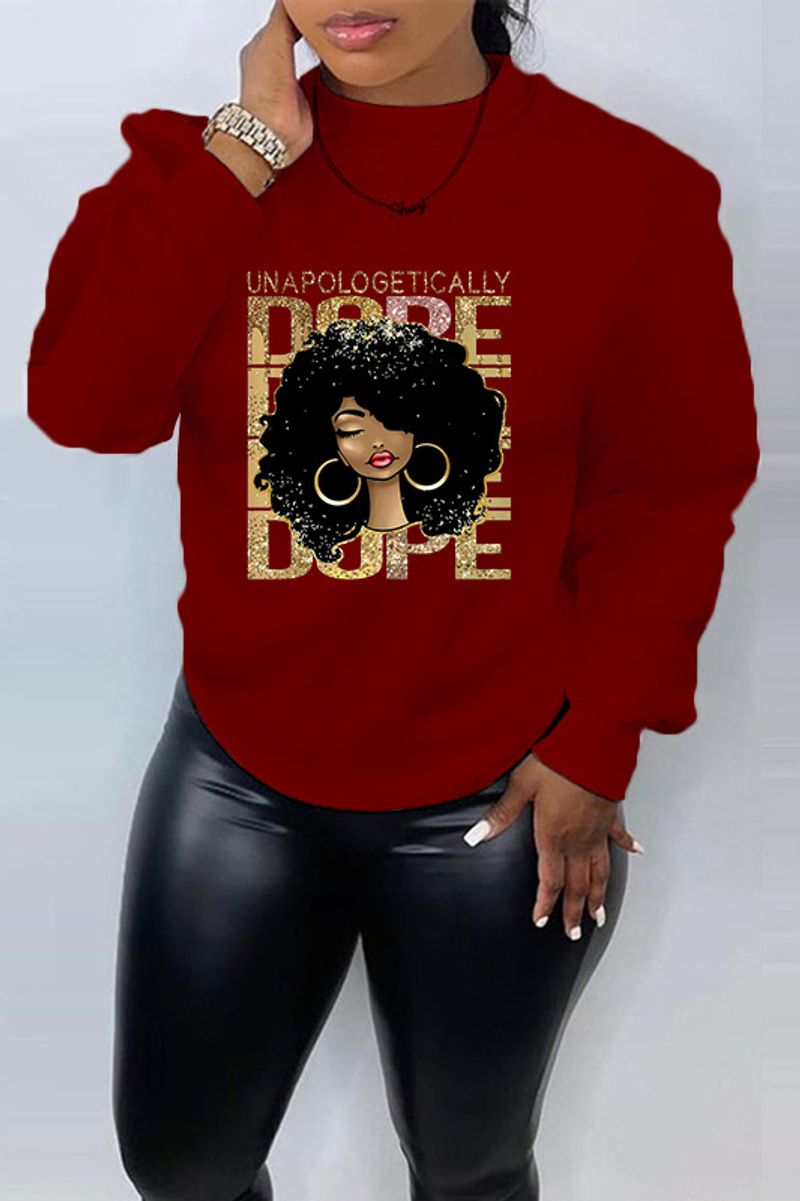 Herbst- und Winterkleidung, bedrucktes, langärmeliges, lässiges, lockeres Sweatshirt mit Rundhalsausschnitt_voghion.com