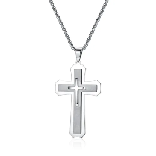 Source Cross Titanium Steel Necklace Unique Hipster Pendant_voghion.com