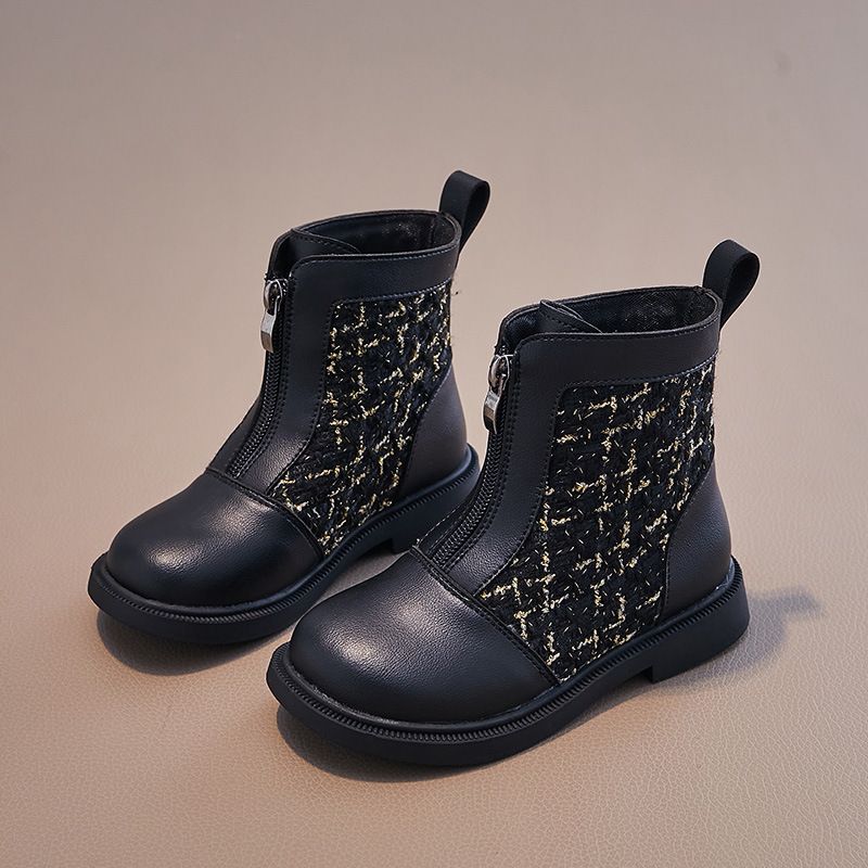 Front Zipper Children's Martin Boots Children's Shoes Korean Version Fashion Girl Single Boots British Style_voghion.com