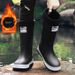 Cotton men's high tube outer waterproof rain shoes, sizes 39-44_voghion.com