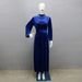 Women's Clothing Abaya Robe Velvet Zipper Green Water Drop Diamond Dress_voghion.com