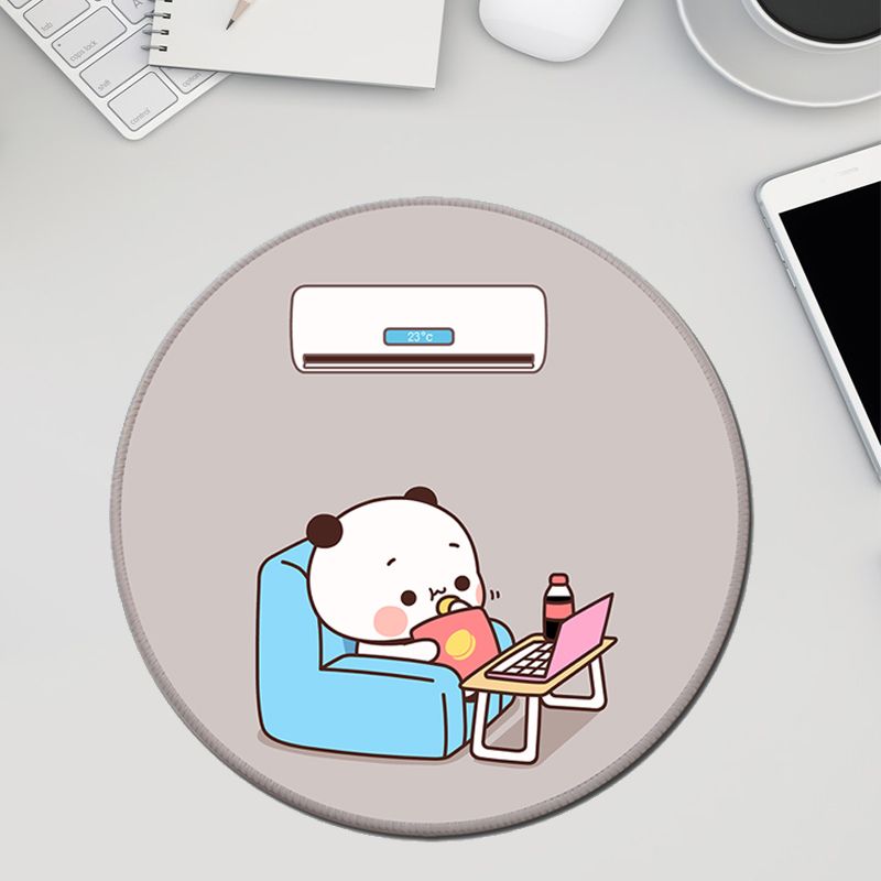 Souris ronde périphérique de qualité imbattable, panda, une ou deux expressions faciales, dessin animé, mignon, étudiant, homme et femme, ordinateur de bureau_voghion.com