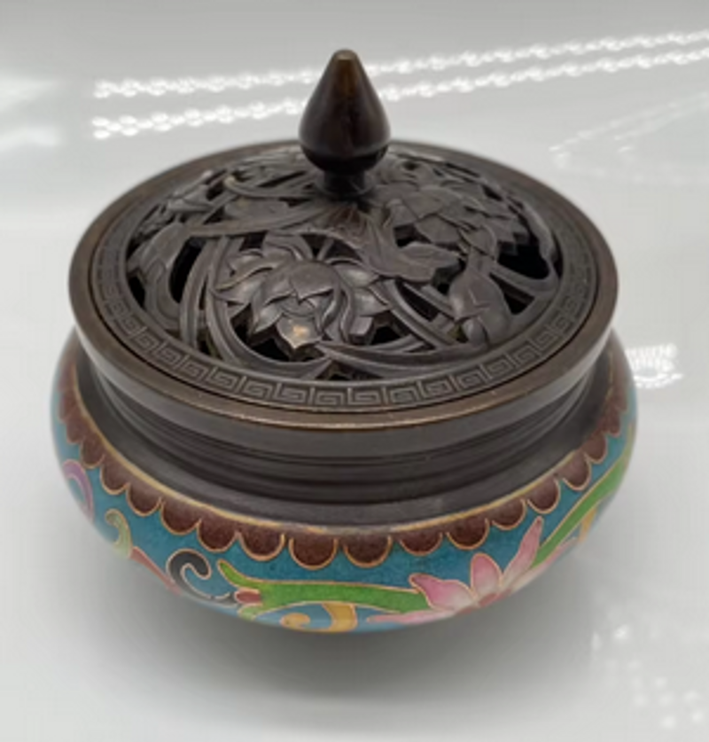 pure Copper crafts Cloison three legged incense burner household stove plate sandalwood burner Home decoration incense burner_voghion.com