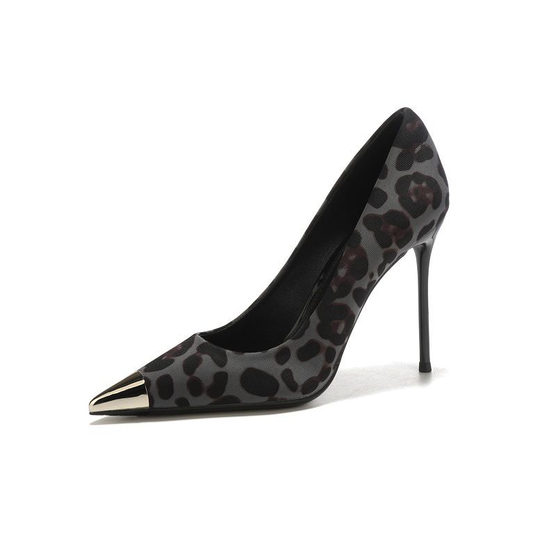 2025 Summer New Leopard Metal Toe Sexy High Heels Do Not Tired Feet, Pointed Exudes Feminine Temperament, Fashion Hundred Exquisite_voghion.com