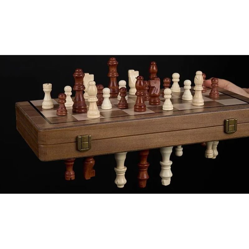 Hochwertiges Schachset aus Holz für Grundschüler, wettbewerbstauglich, faltbar, mit magnetischen, tragbaren Schachfiguren_voghion.com