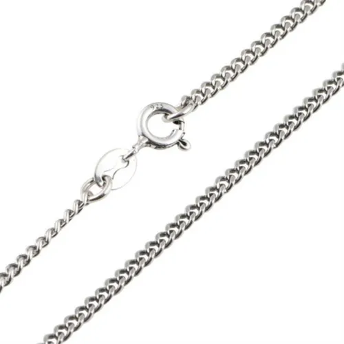 Silver S925 Sterling Silver Men's Side Chain Clavicle Chain Necklace Retro Flat Chain Chain No Pendant Chain Silver Chain_voghion.com