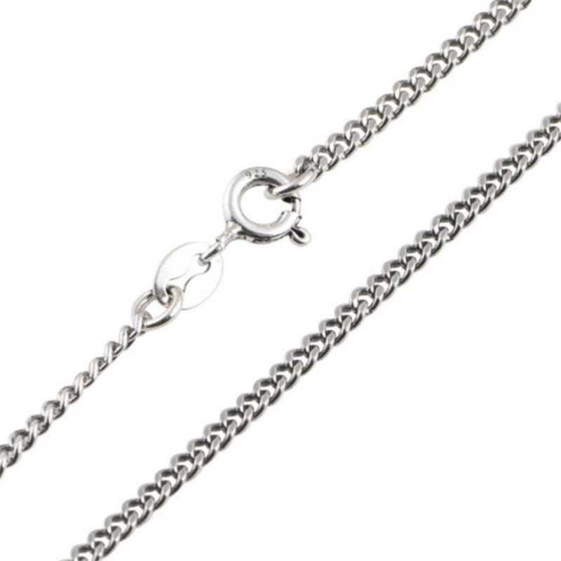 Srebrny S925 Sterling Silver męski łańcuszek boczny łańcuszek do obojczyka naszyjnik Retro płaski łańcuszek łańcuszek bez łańcuszka z wisiorkiem srebrny łańcuszek_voghion.com
