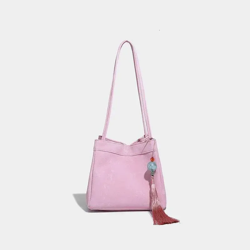 Light National Style Casual Versatile Women's New Chinese Printed Bucket Bag_voghion.com