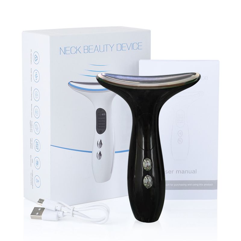 Massagers Neck Face Anti Wrinkle Lifting 3 Colors LED Photon Therapy Skin Tighten Reduce Double Chin Beaut_voghion.com