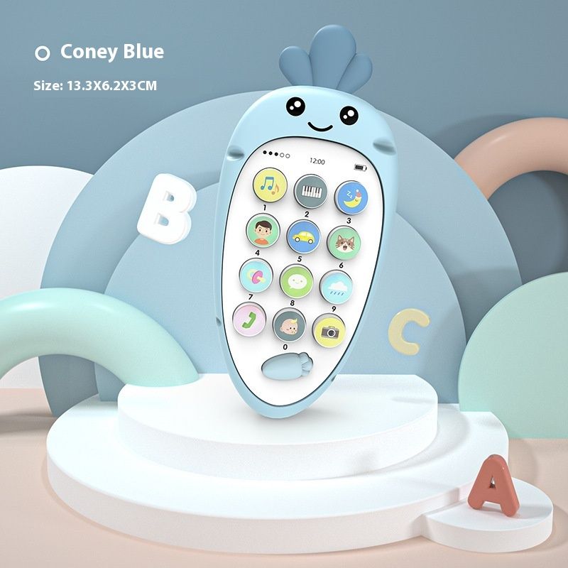 Baby schattige simulatie wortel mobiele telefoon leren kan bijten kinderen 0-3 jaar oud puzzel vroege educatie machine_voghion.com