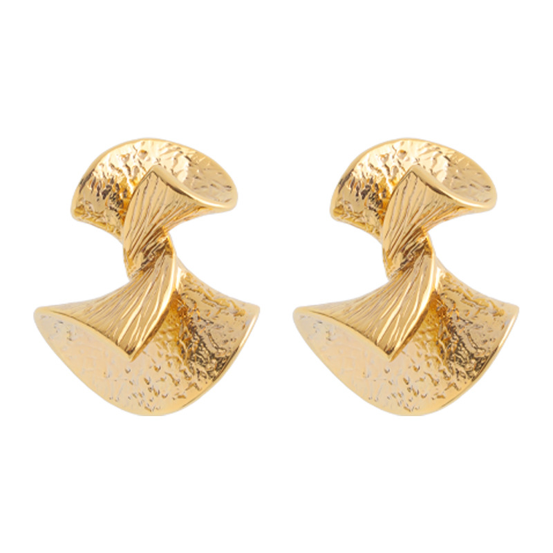 Orecchini da donna a spirale in oro per donna design di nicchia orecchini semplici di alta qualità piccoli leggeri di lusso s925_voghion.com