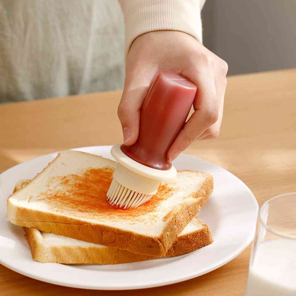 2er-Set Silikon-Ölflaschenbürste mit Deckel, geeignet für Grillölbehälter, Gewürzbehälter, Ketchup-Saucengläser und Küchen-Ölspender_voghion.com