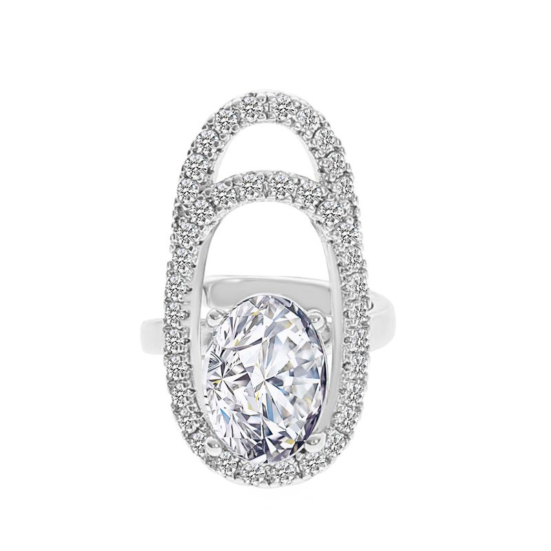 Femmes de luxe ongles anneau mode Bowknot Knuckle anneau d'ongle décoration pointe Nail Art charme couronne fleur cristal strass doigt ongles_voghion.com