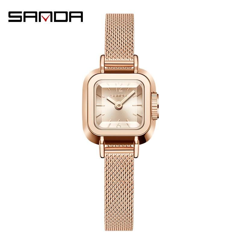 Sanda Ladies Watch Square Quartz Watch Fashion Simple Waterproof Watch for Women_voghion.com