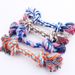 Giocattolo colorato per animali domestici, corda di cotone, resistente alla masticazione, con palla a nodo, per l'addestramento dei cuccioli_voghion.com