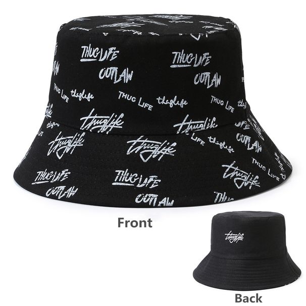 Žhavý výprodej dámských písmen s výšivkou rybářských pánských ležérních oboustranných klobouků proti slunci unisex_voghion.com