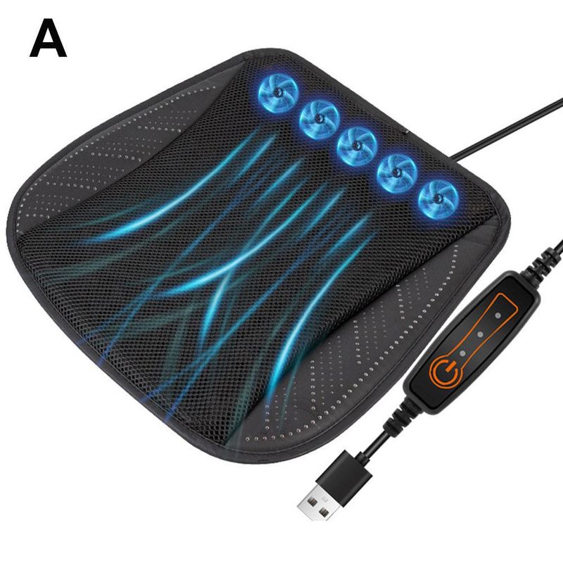 Coussin de siège ventilé, respirant et dissipant la chaleur de General Motors, coussin de siège de ventilateur USB domestique, coussin de refroidissement en soie glacée pour voiture_voghion.com