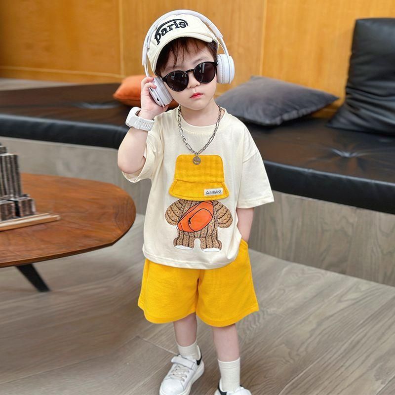 Mother&Kids Boys summer suit children summer thin style plankton handsome short sleeve baby summer sports clothes trend_voghion.com