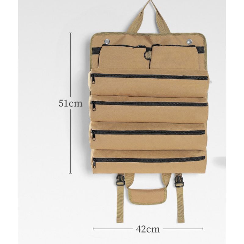 ISE MOUNT Hängender Werkzeug-Organizer – Faltbare Aufbewahrungstasche mit mehreren Taschen für Hardware und Outdoor-Ausrüstung | Strapazierfähiges, wasserdichtes Gewebe mit verstärktem_voghion.com