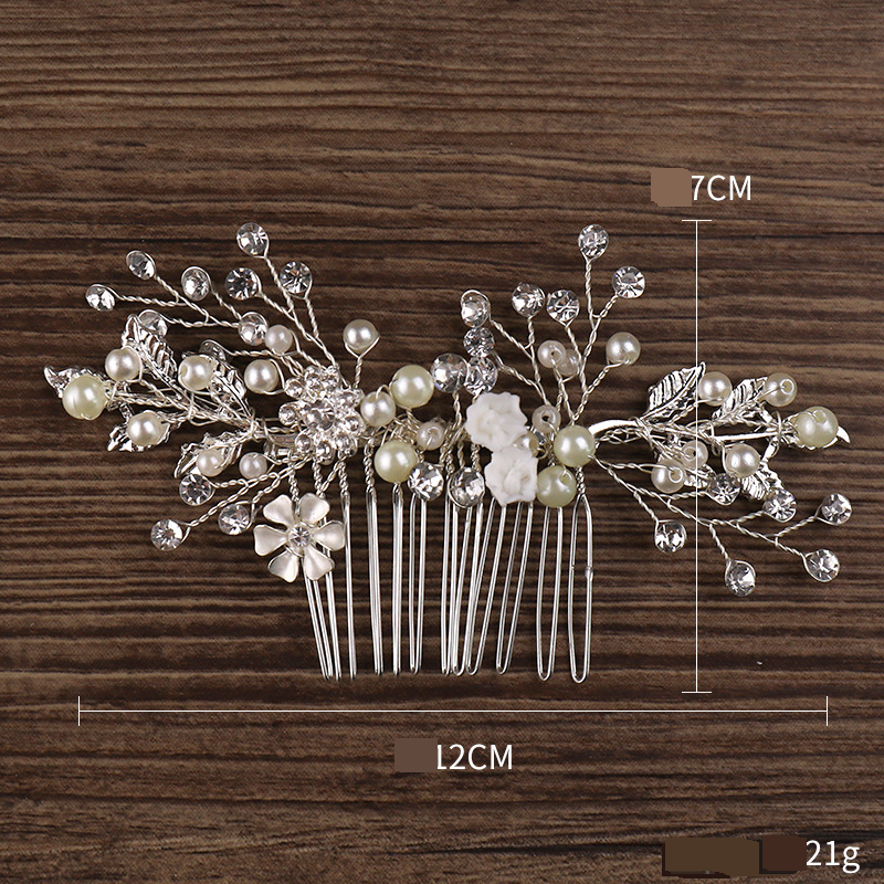 Accesorios para el cabello Peineta de hojas doradas Accesorios para el cabello de novia Peine de tapón Accesorios de boda Accesorios de vestido Accesorios de novia_voghion.com