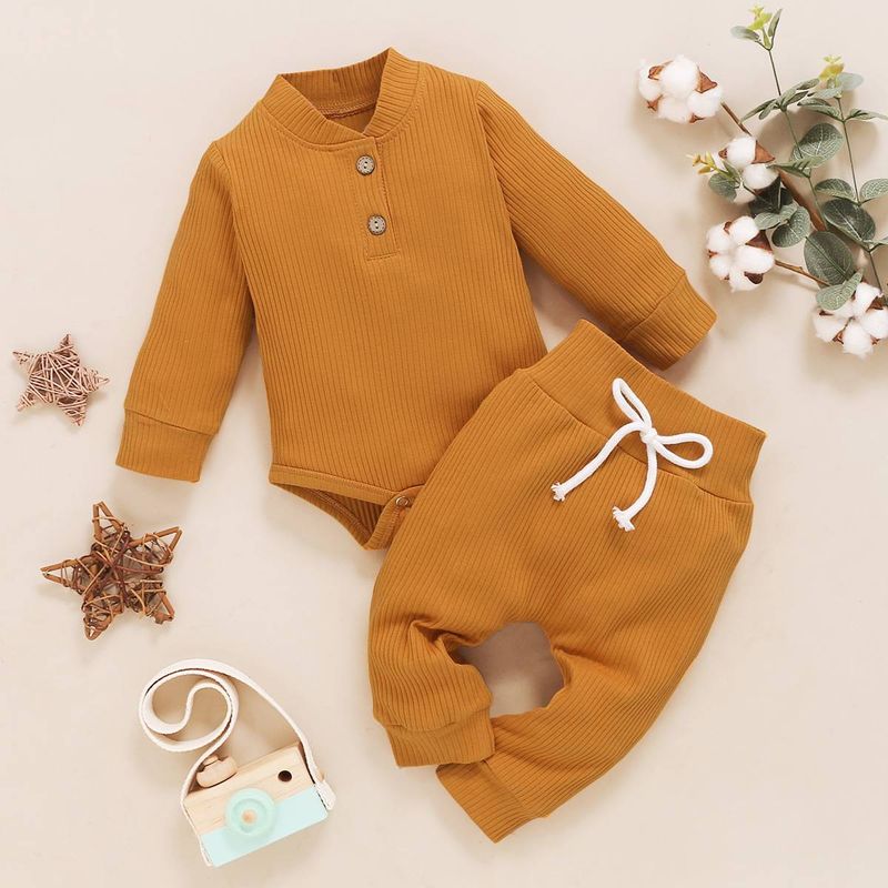 Mother & Kids Children's Clothing Corrugated Cotton Long Sleeved Trousers Suit_voghion.com