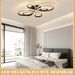 Glitzerlife Deckenlampe LED Deckenleuchte Schwarz - Groß 80cm Dimmbar Wohnzimmerlampe 78W Moderne Schlafzimmerlampe Mit Fernbedienung Für Esszimmer Büro Küche_voghion.com