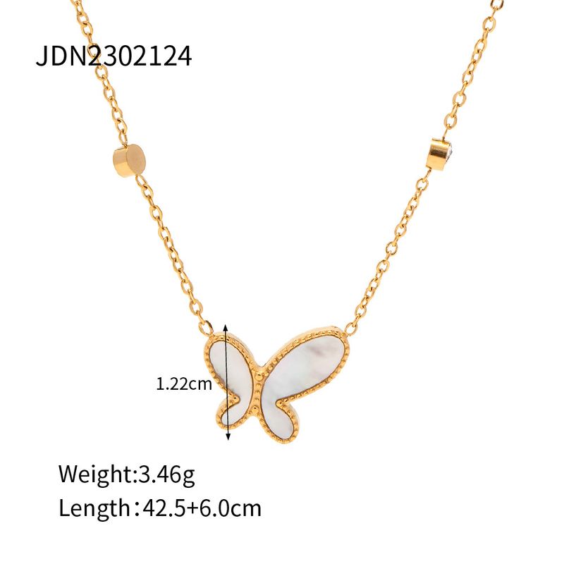Collana a farfalla irregolare in acciaio inossidabile placcato oro in stile Instagram con accessori di design di nicchia e resistenti allo sbiadimento_voghion.com
