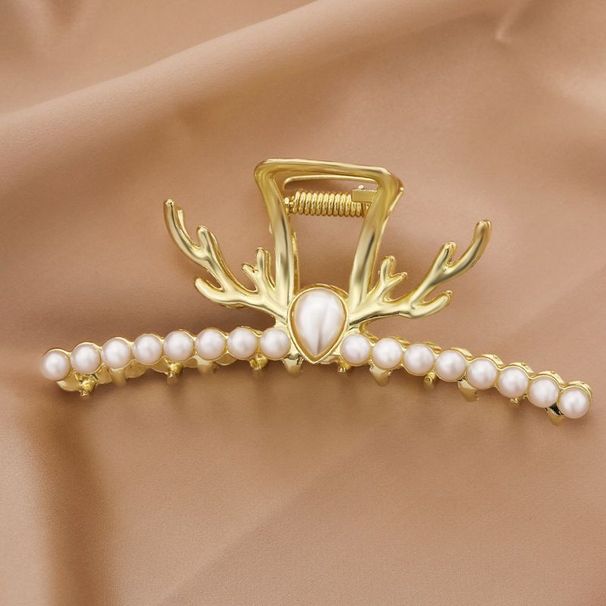 Hirschgeweih Rückseite des Kopfes 2022 Neues High-End-Haar-Accessoire mit großer Metallklaue und Hai-Clip im Nischendesign_voghion.com
