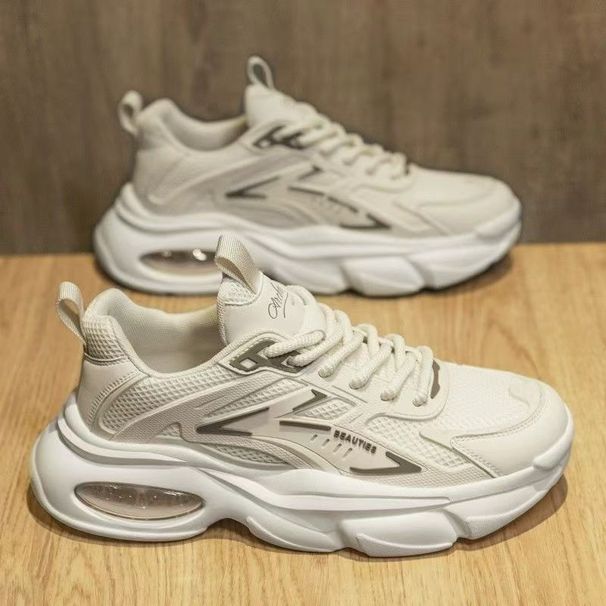 Atmungsaktive Freizeit-Sneaker für Herren mit Luftpolster, leichter Gummisohle, runder Zehenpartie, Low-Top-Design für Sommer, Tennis und Alltag_voghion.com