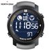 NORTH EDGE Herren-Digitaluhr, Militär, wasserdicht, 50 m, für Laufen, Sport, Schrittzähler, Stoppuhr, Uhr, Herzfrequenz, Armband, Android IOS_voghion.com