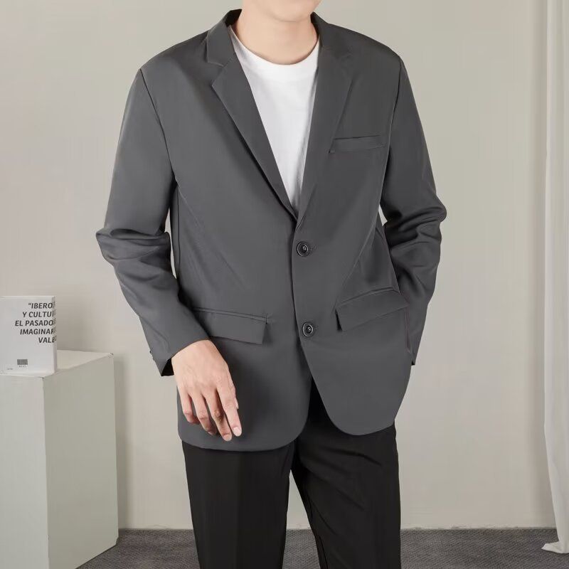 Nuovo elegante abito da uomo alla moda, stile Hong Kong, ampio, casual, versatile, primaverile e autunnale_voghion.com