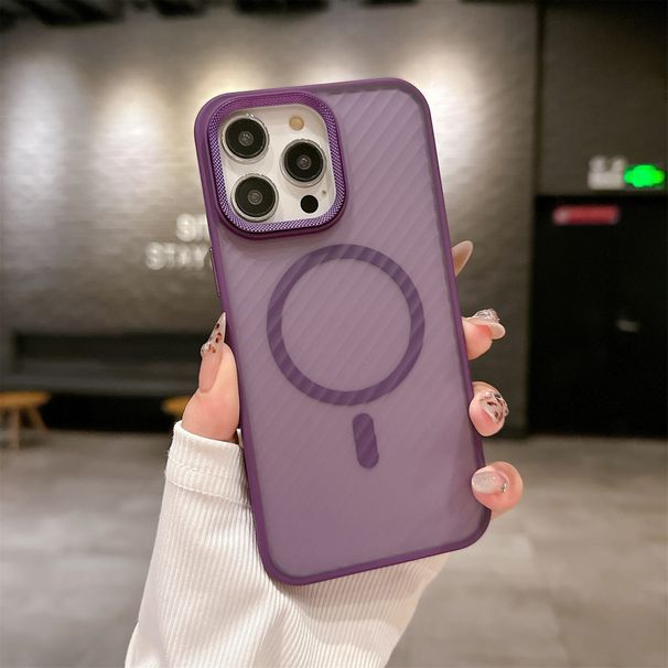 Magnetische Hülle mit Diamantstruktur für das iPhone 16 Pro Max/15 – kratzfeste, mattierte Rückseite mit gewelltem Design und erhöhtem Kameraschutz_voghion.com