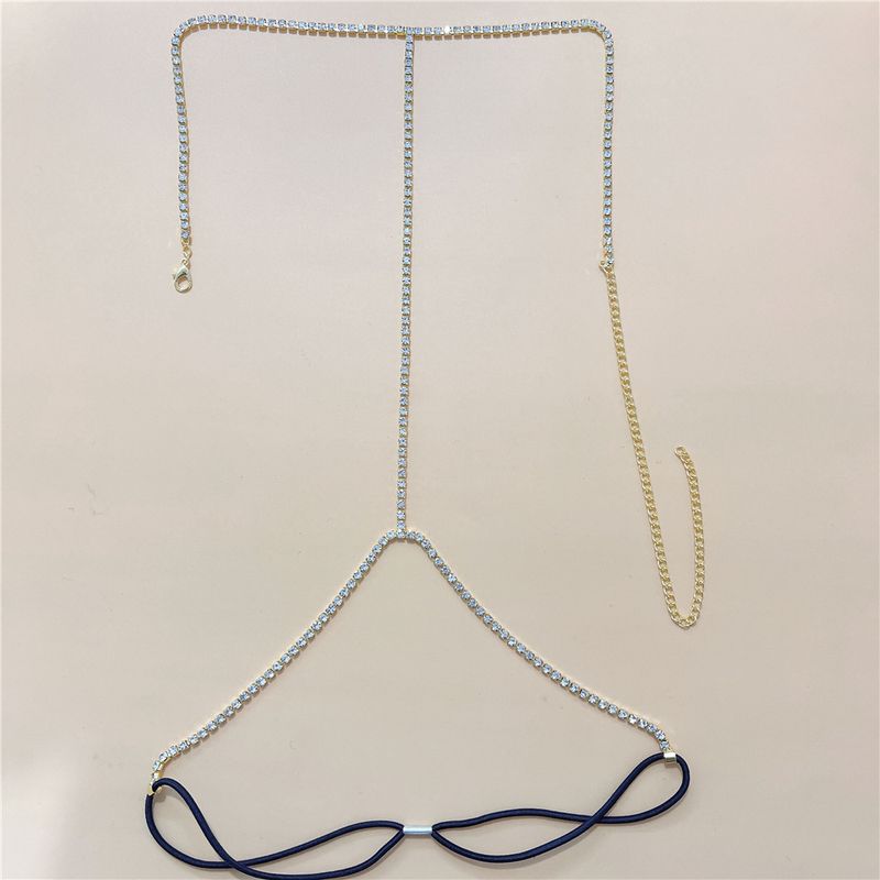Simple rhinestone double layered leg chain for women's sexy thigh chain, gold and silver beach fashion party gift_voghion.com
