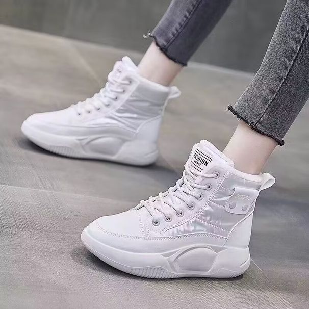 Warme, weiche Lederstiefel für Damen, Winter-Schneestiefel mit Fleecefutter, verdickte, rutschfeste Schneestiefel, Baumwollschuhe für Studenten, Freizeitschuhe_voghion.com