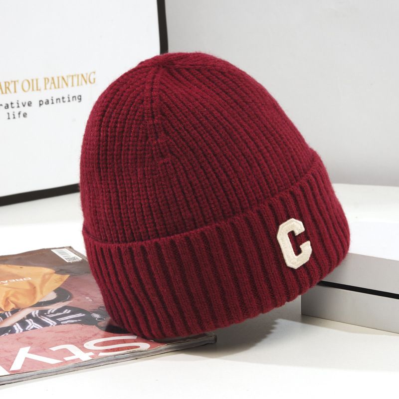 Hat Women's Winter Warm Knitted Hat Korean Edition Trendy Cross border Versatile Guapi Landlord Knitted Hat Men's_voghion.com