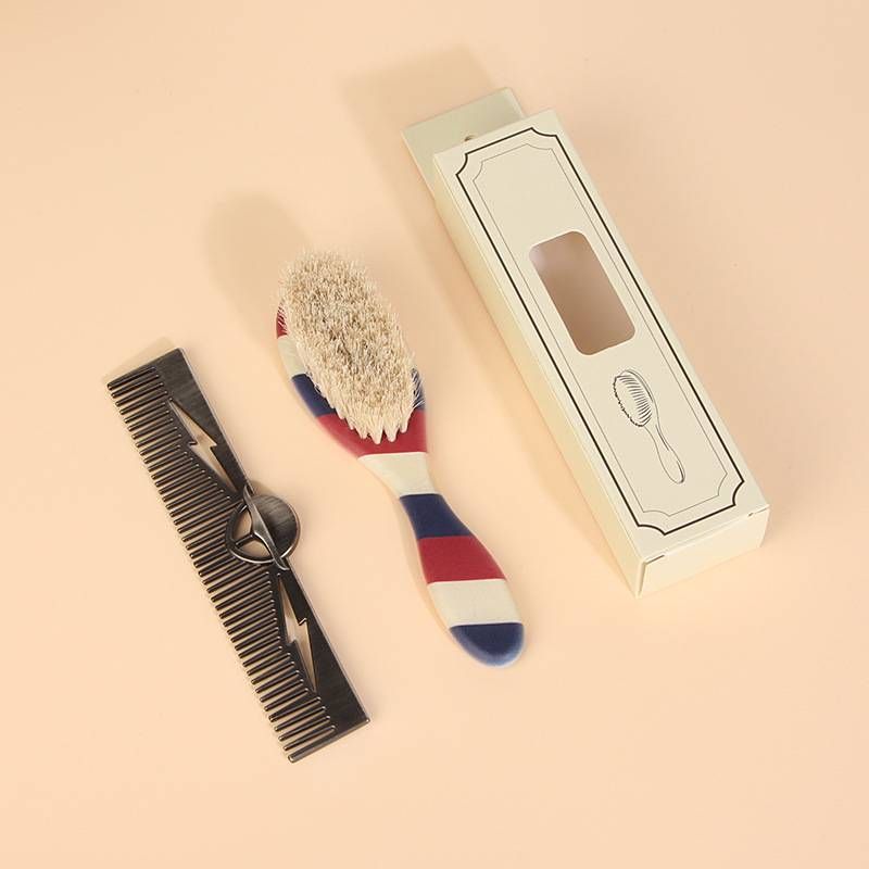 Männer Baartpfleegset Zinklegierung Alien Beard Steel Kamm mat Uelegkapp Styling Gestreifte Borscht_voghion.com