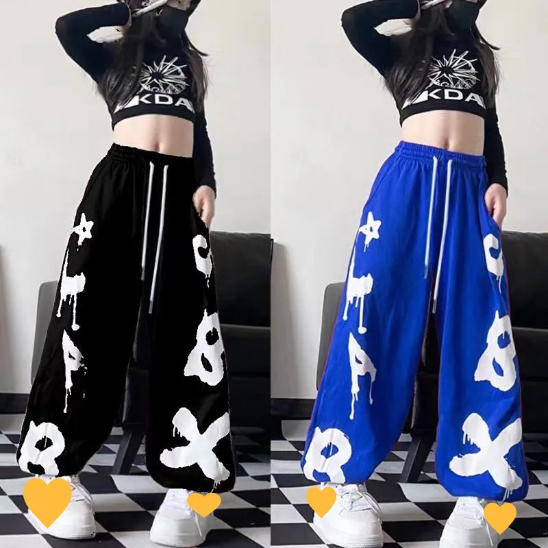 Kids Clothing Boys and girls sports pants for middle and large children loose trendy brand jazz dance hiphop hip hop street fried leggings trousers_voghion.com