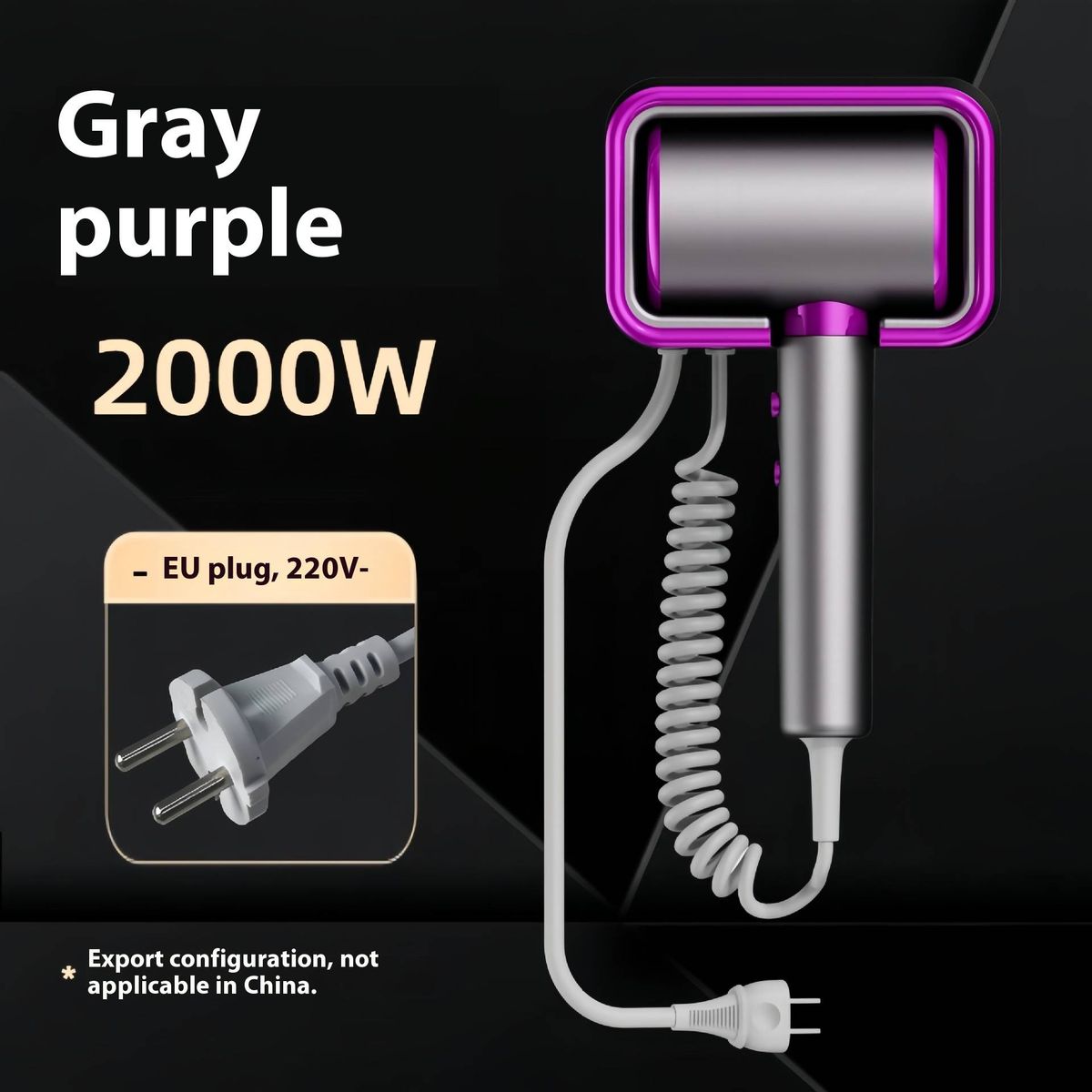 Wall-Mounted Hair Dryer For Hotels – 2000W High Power, 3-Speed Settings, Overheat Protection, CE/UL Certified_voghion.com