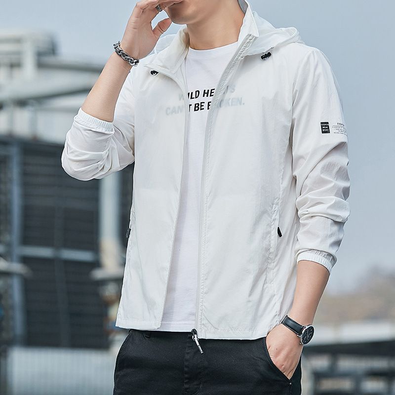 Herrenbekleidung Sommer Eisseide Sonnenschutzkleidung Männer Atmungsaktive weibliche Hautkleidung Outdoor Angeln Sonnenschutzkleidung Jacke Herrenjacke_voghion.com