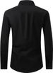 Herrenhemd Regular Fit Stretch Fleckenschutz Langarm Einfarbig Business Hochzeit Button-Down-Hemden_voghion.com