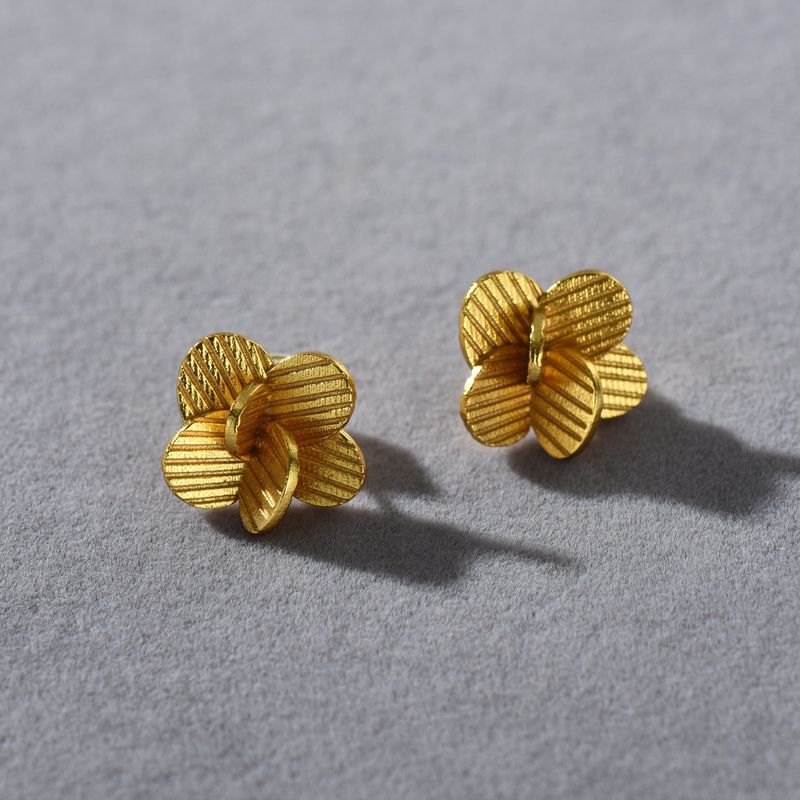 Eleganti orecchini a bottone a forma di doppia farfalla e fiore, placcati in argento S925 ipoallergenico, design geometrico minimalista, alla moda e chic._voghion.com