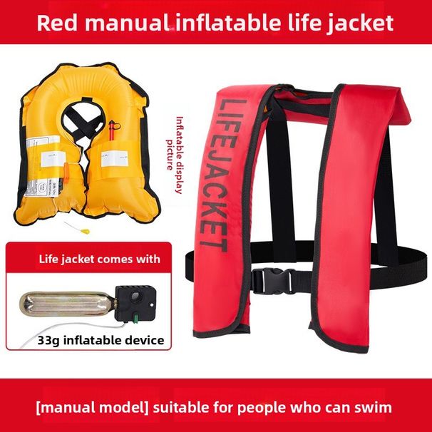 Automatyczna kamizelka ratunkowa dla dorosłych na łódź wędkarską, ręczna, nadmuchiwana_voghion.com