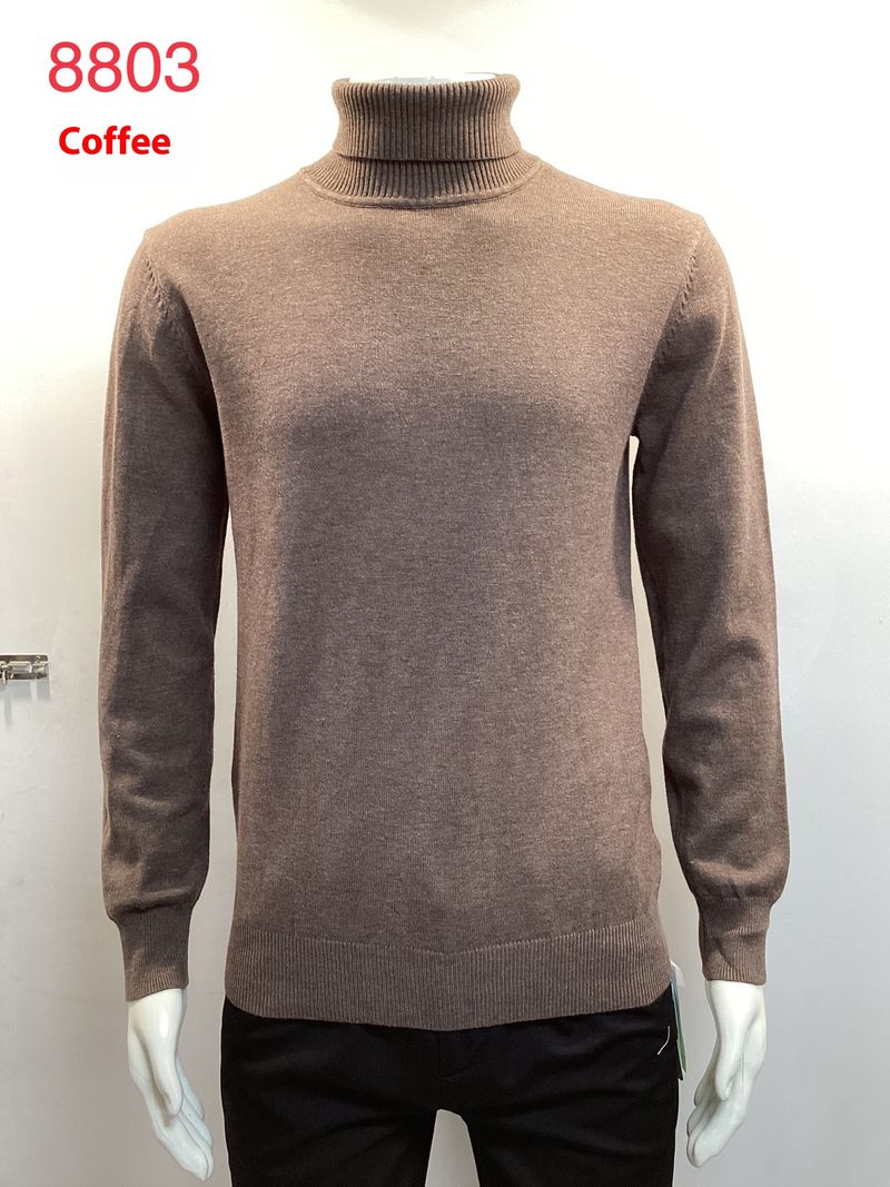 Maglione Dalang per autunno e inverno, pullover a collo alto, versatile maglione lavorato a maglia, tinta unita da uomo, strato interno, fondo_voghion.com