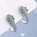 925 Silver Plated Pave CZ Green Eyes Snake Hoop Huggie Earrings Women Girl PE60_voghion.com